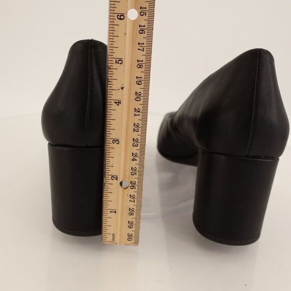Naturalizer Womens Warner Square Toe Pumps Block Heel Black Faux Leather Size 10 - Picture 7 of 11